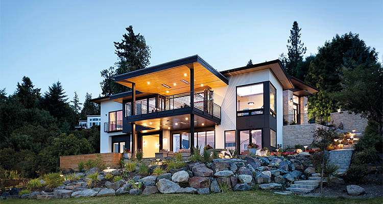 Yarrow Point Waterfront Contemporary House Exterior, Seattle