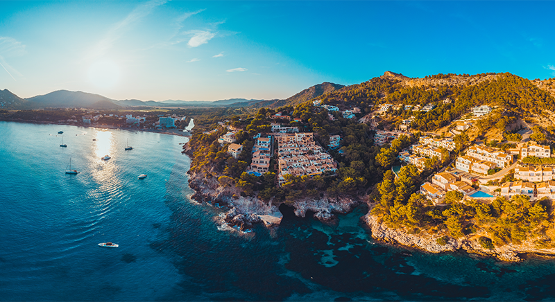 Panoramic view of the island of Mallorca to support luxury housing article