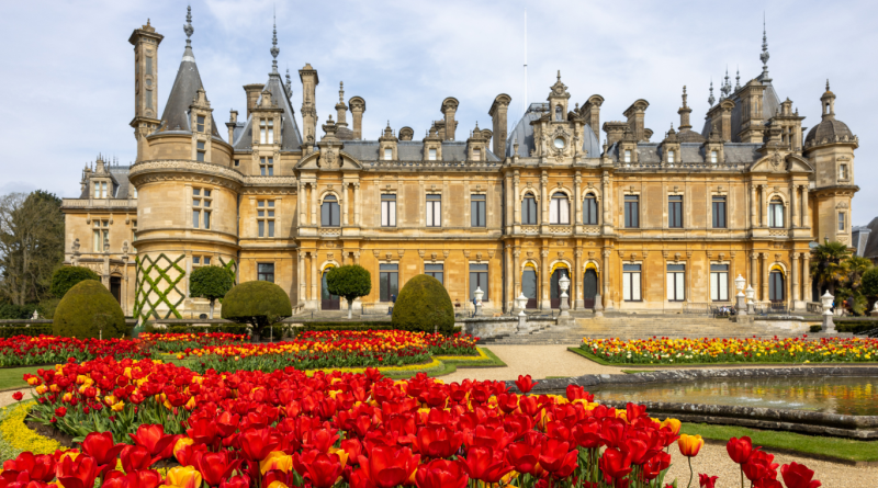 Historic luxury estate Waddesdon Manor in Buckinghamshire, England.