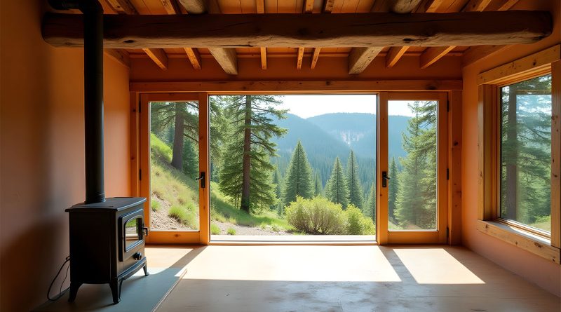 Cabin style off-grid luxury living home