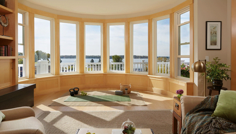 Windows by Renewal by Andersen in curved open plan space