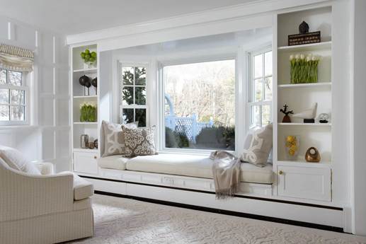 Renewal by Andersen's window seat set up with Fibrex