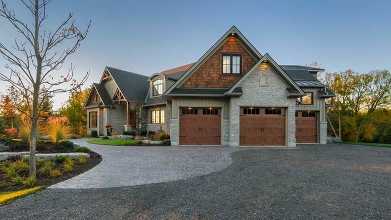 Large home in New Jersey with garage door installation by Liberty Door and Awning