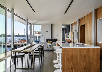 Inside the floating house by Dyna Builders