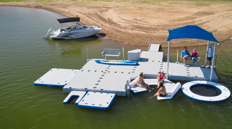 Shade structures on the EZ Dock system.