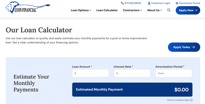A loan calculator can streamline loans for your clients. Image: Lyon Financial.