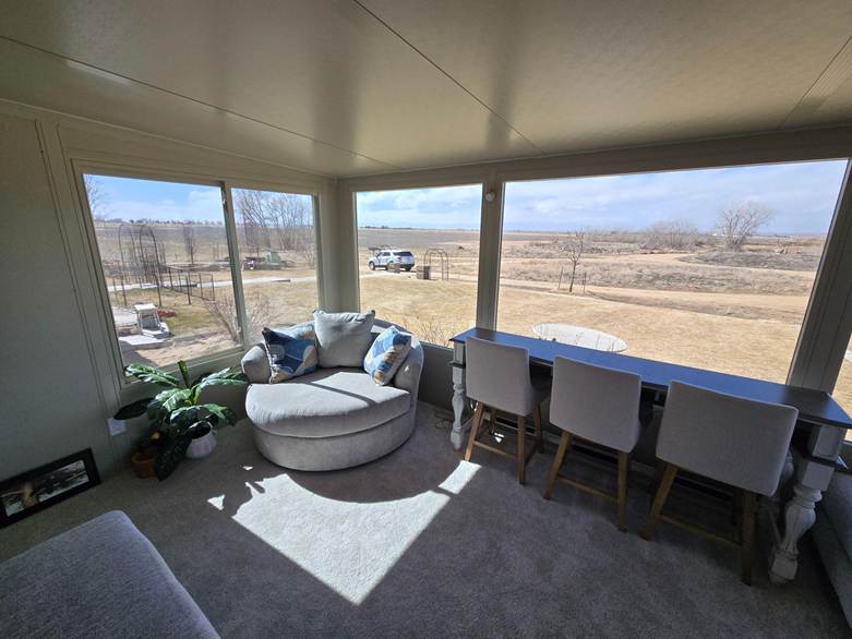 A newly installed sunroom for all-year usage by Colorado Sunroom and Window.