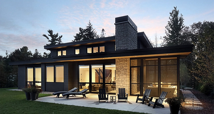 a custom modern residential home