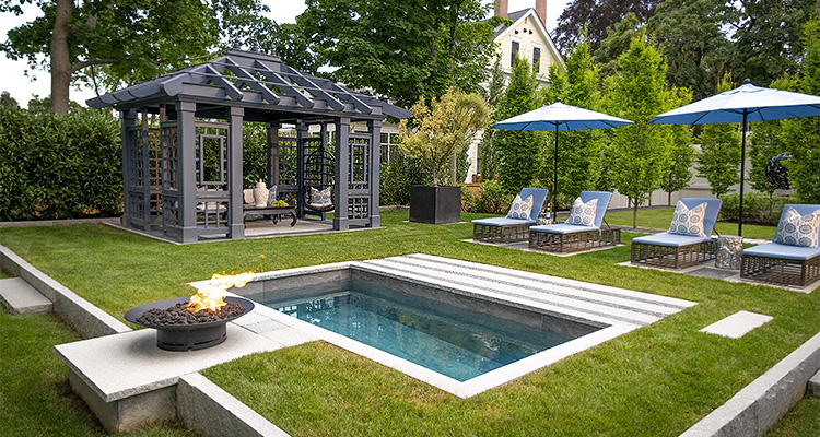 a Soake Pool, specifically a precast concrete plunge pool designed for relaxation and cooling off in compact spaces