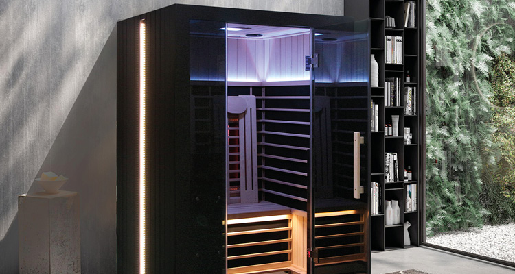the Sun Home Eclipse™ 2-Person Red Light & Infrared Sauna,