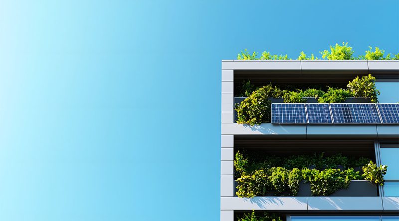 Modern net zero home with solar panels and energy systems