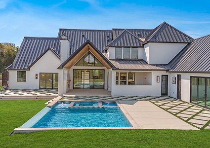 features a modern farmhouse designed by Augusta Custom Homes