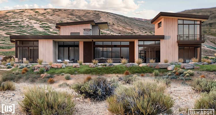 a modern mountain home designed to blend with its natural surroundings