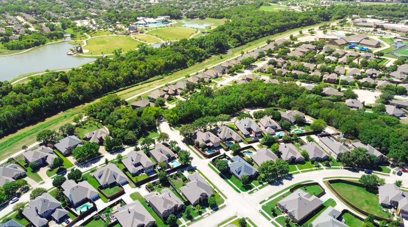 Residential housing development under construction in Dallas, Texas, highlighting the city's rapid growth and leadership in new-home building activity.
