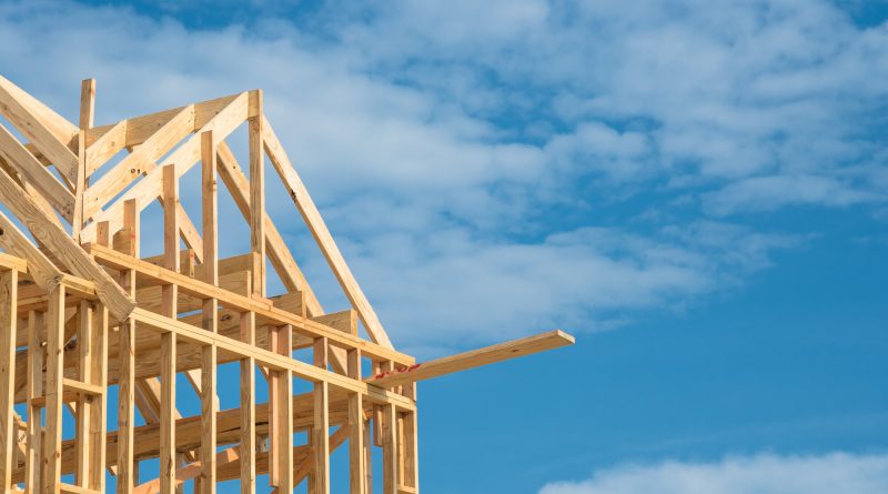 A residential housing development under construction with partially completed homes, representing weakening US builder confidence amid affordability challenges.