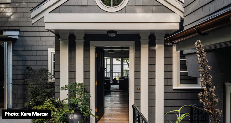 a close-up, straight-on view of a home's entryway