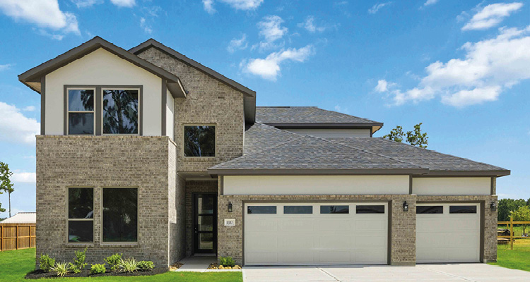 a modern, two-story single-family home.