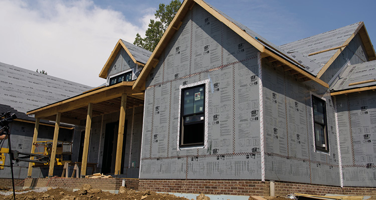 a large single-family residential house currently under construction