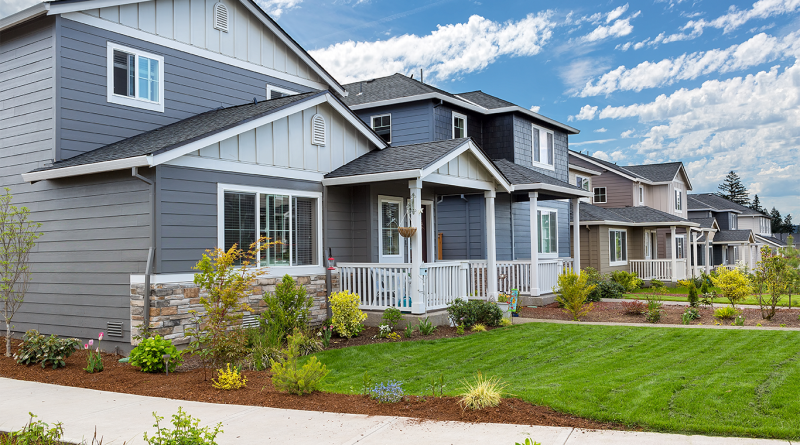 Row of homes on a clear day