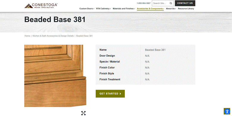 beaded base Cabinet Details